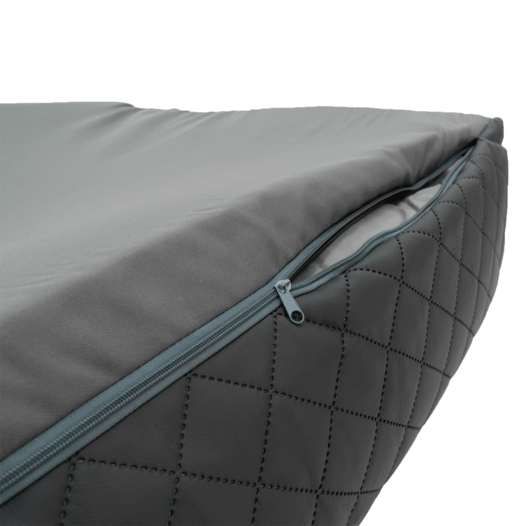Madison Hondenmand Skai Check Grijs 80 x 67 x 22 cm