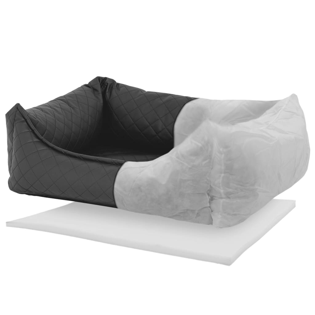 Madison Hondenbed Skai Check Grijs 100 x 80 x 25 cm