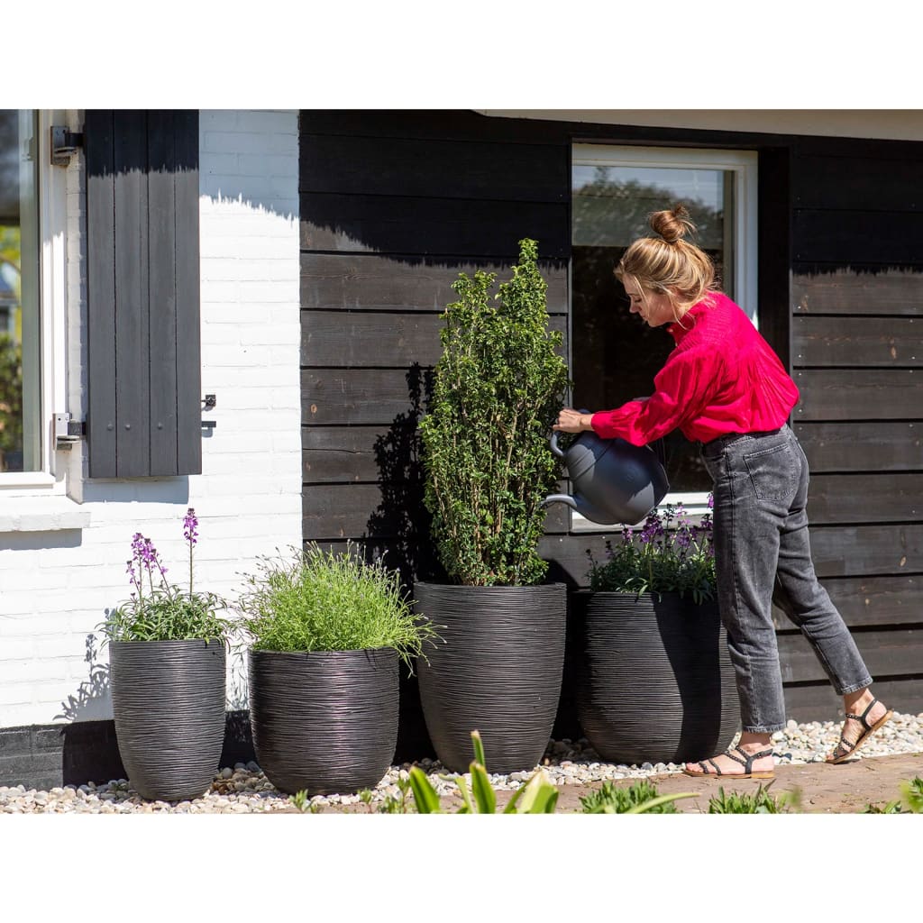 Capi Bloempot Nature Rib Kblr933 43 x 41 cm Zwart