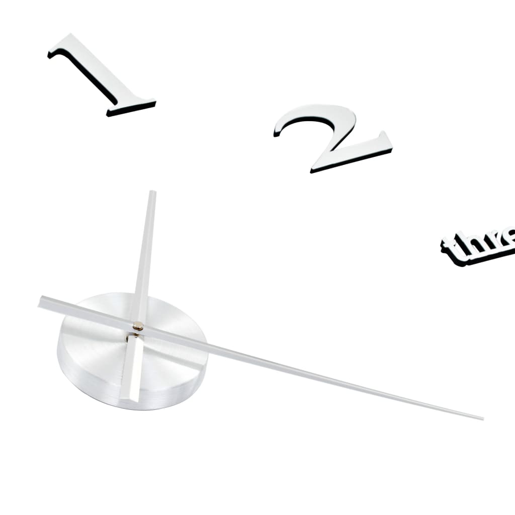 3D-Wandklok 100 Cm Xxl Modern Kleurig Zilver