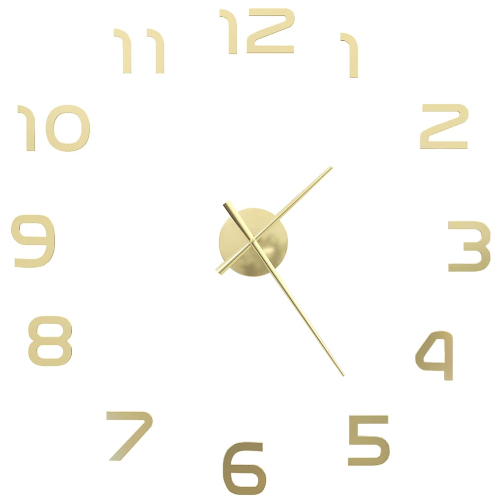 3D-Wandklok 100 Cm Xxl Modern Kleurig Goud