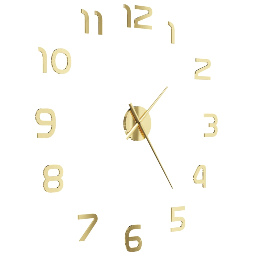 3D-Wandklok 100 Cm Xxl Modern Kleurig Goud