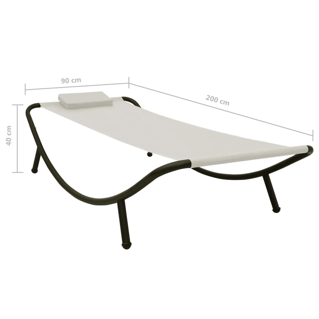 Tuinbed 200x90 cm staal crème