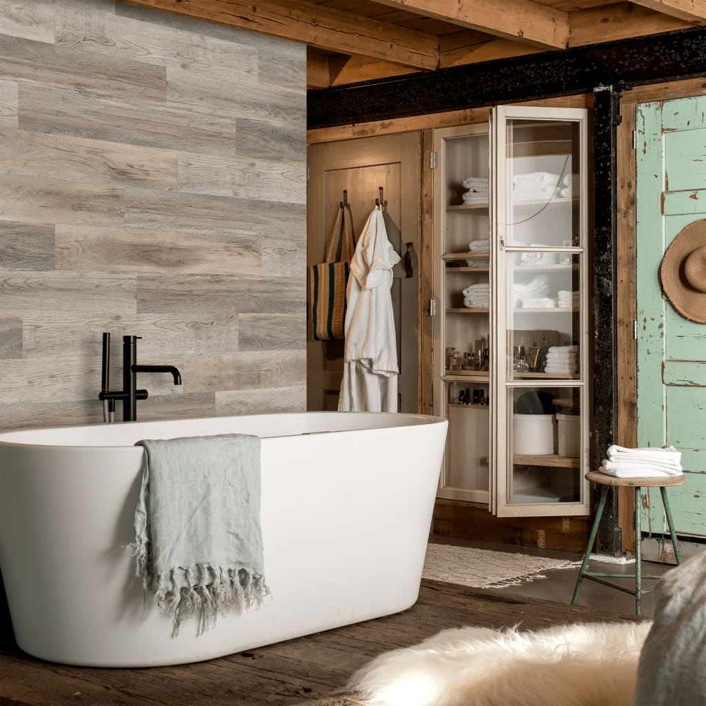 Wallart Planken Hout-Look Schuurhout Eiken Whitewash 15 Waswit