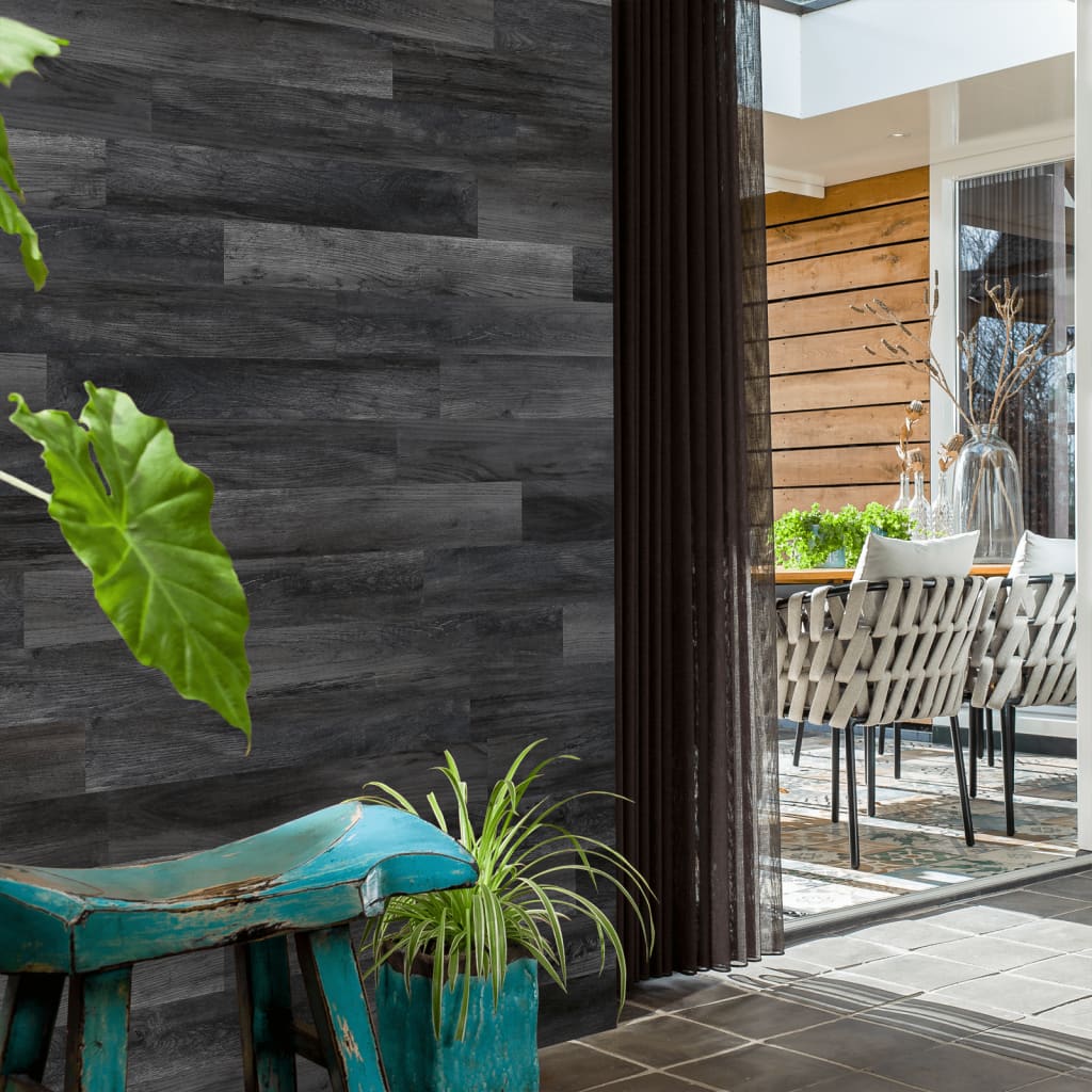 Wallart Planken Hout-Look Schuurhout Eiken As Grijs