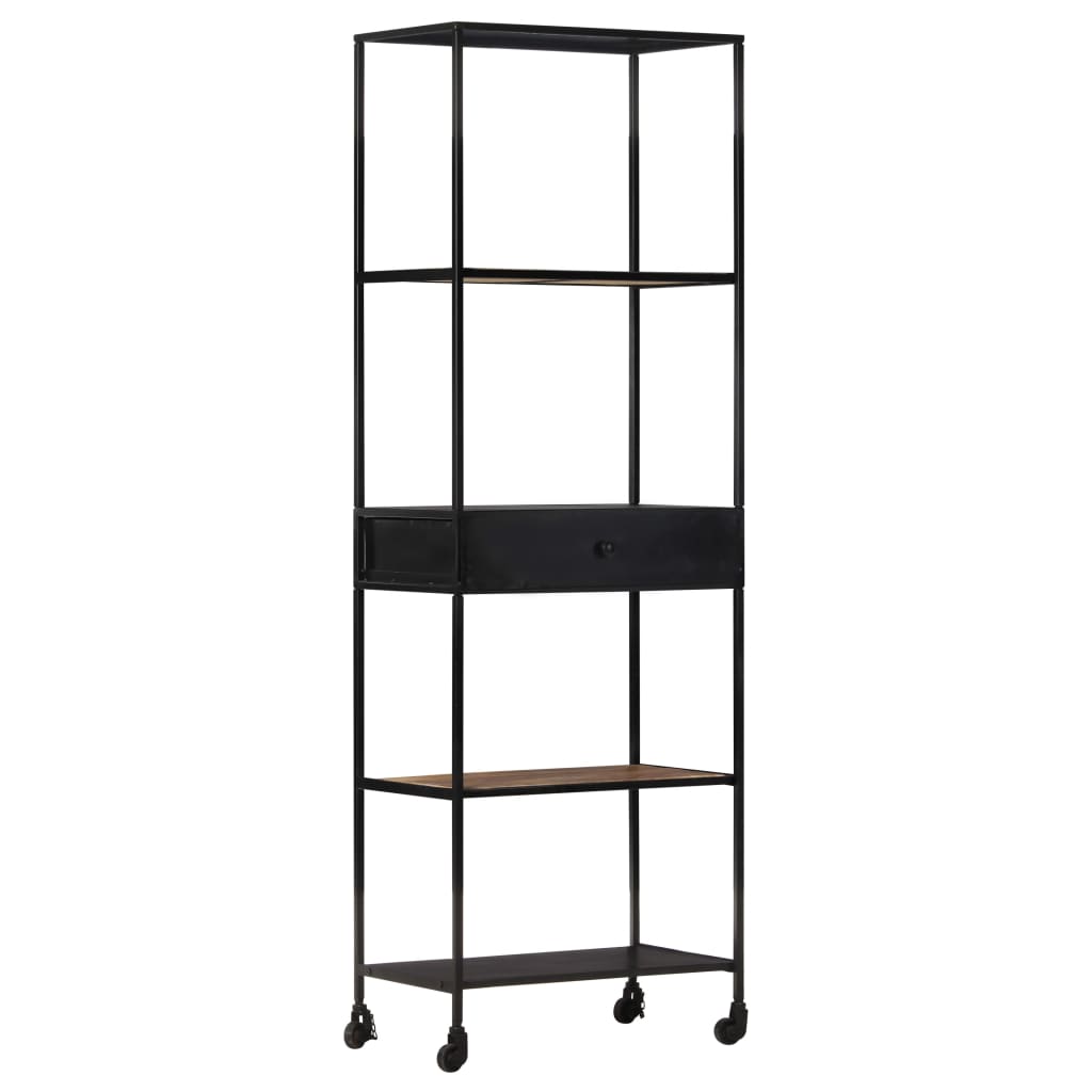 Boekenkast 60x35x180 cm ruw mangohout en ijzer