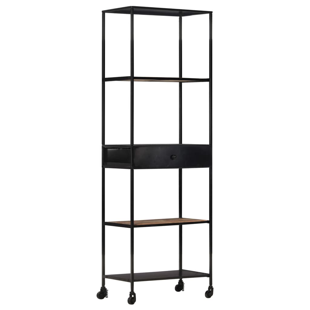Boekenkast 60x35x180 cm ruw mangohout en ijzer