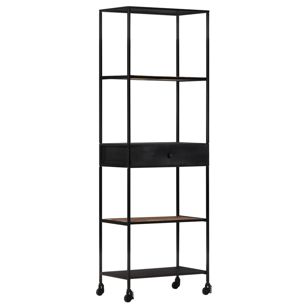 Boekenkast 60x35x180 cm ruw mangohout en ijzer