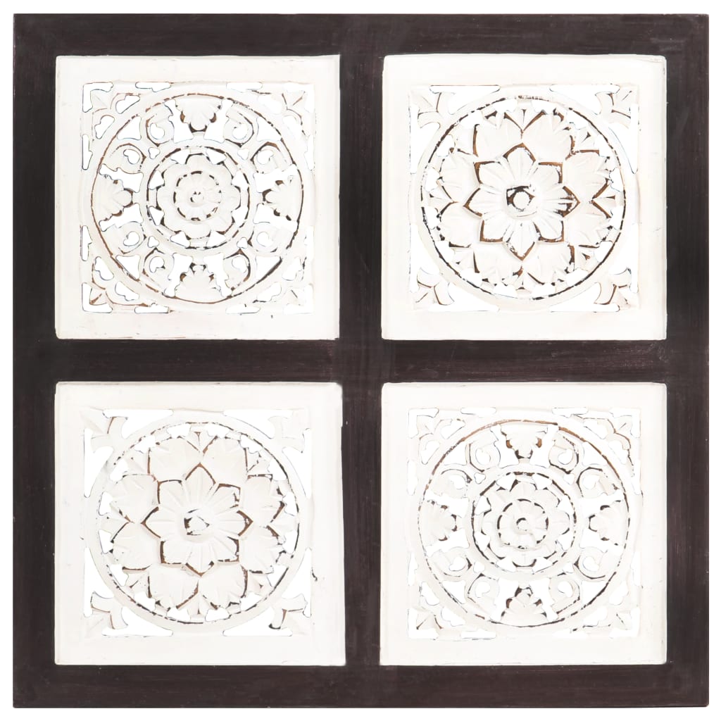 Wandpaneel Handgesneden 40X40X1,5 Cm Mdf 40 x 40 x 1.5 cm Bruin en wit