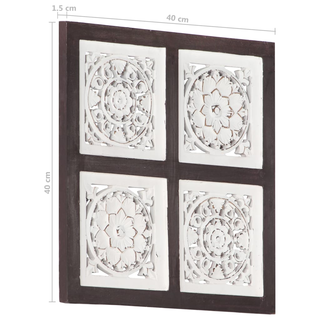 Wandpaneel Handgesneden 40X40X1,5 Cm Mdf 40 x 40 x 1.5 cm Bruin en wit