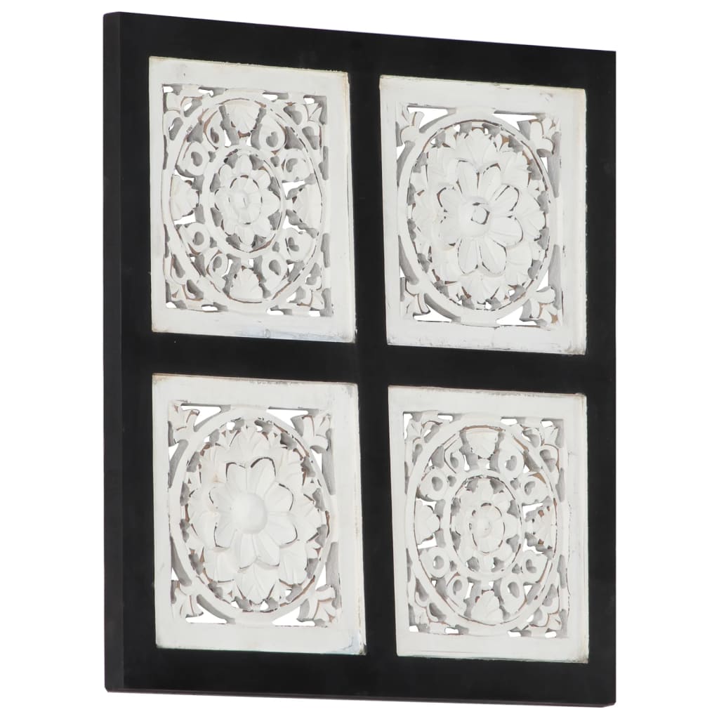 Wandpaneel Handgesneden 40X40X1,5 Cm Mdf 40 x 40 x 1.5 cm Zwart en wit