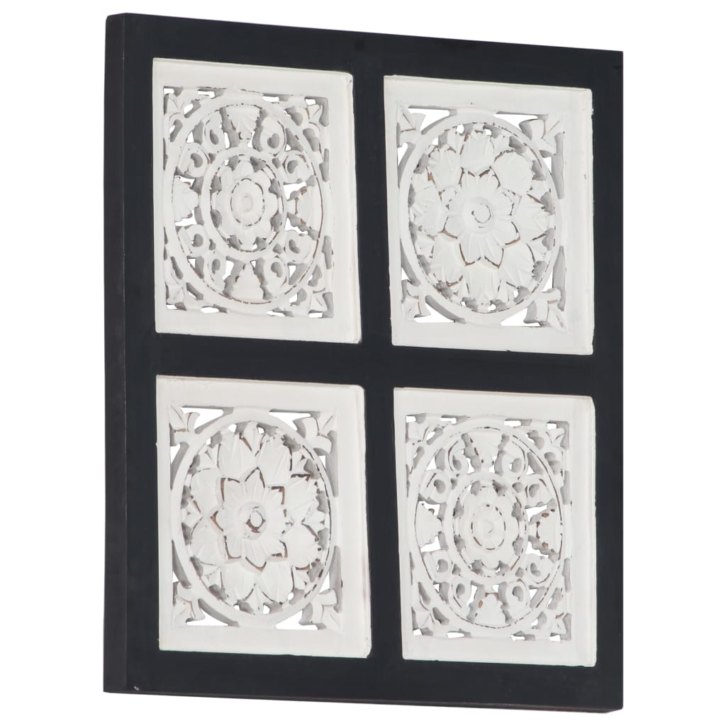 Wandpaneel Handgesneden 40X40X1,5 Cm Mdf 40 x 40 x 1.5 cm Zwart en wit