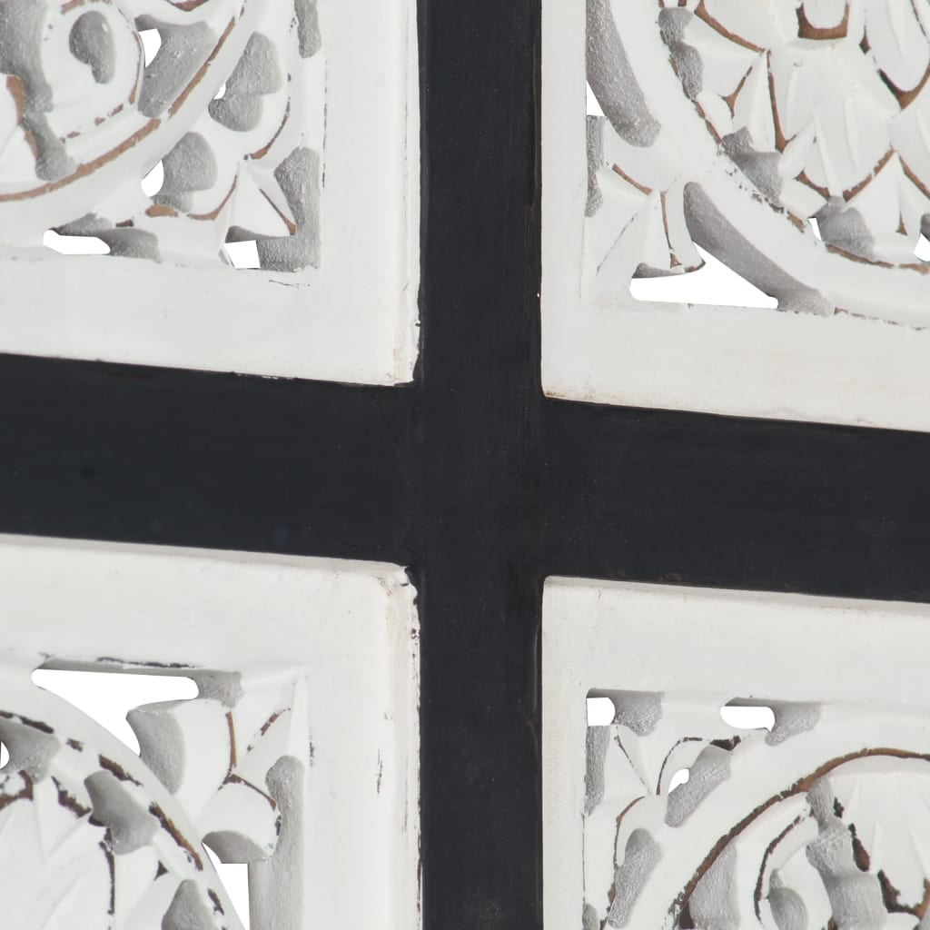 Wandpaneel Handgesneden 40X40X1,5 Cm Mdf 40 x 40 x 1.5 cm Zwart en wit