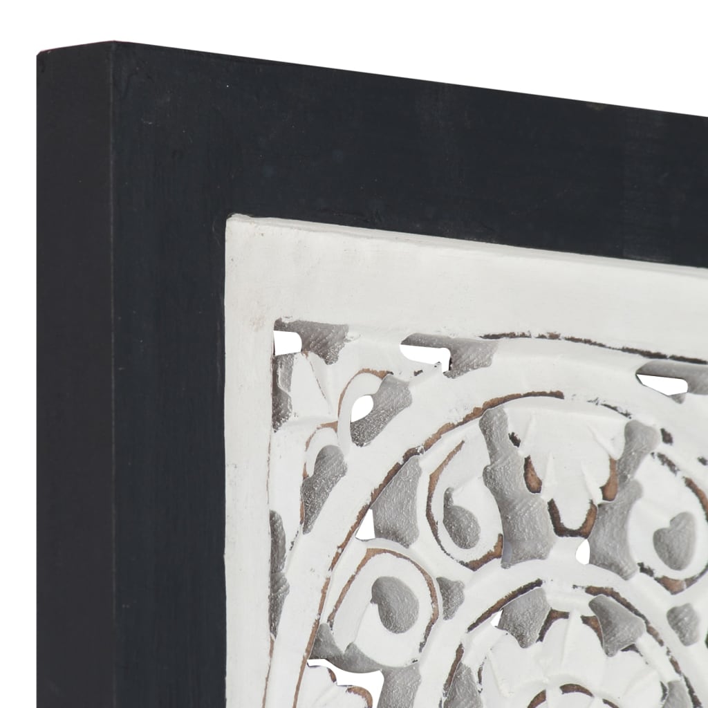 Wandpaneel Handgesneden 40X40X1,5 Cm Mdf 40 x 40 x 1.5 cm Zwart en wit
