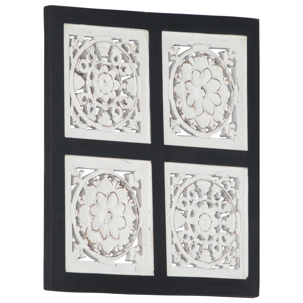 Wandpaneel Handgesneden 40X40X1,5 Cm Mdf 40 x 40 x 1.5 cm Zwart en wit