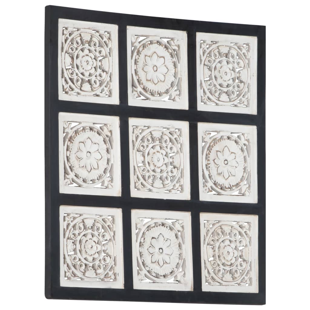 Wandpaneel Handgesneden 60X60X1,5 Cm Mdf 60 x 60 x 1.5 cm Zwart en wit