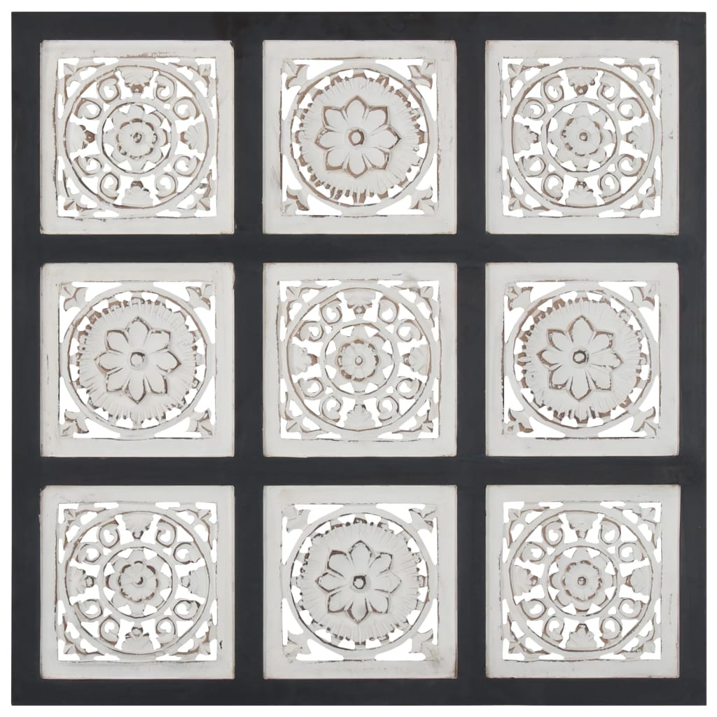 Wandpaneel Handgesneden 60X60X1,5 Cm Mdf 60 x 60 x 1.5 cm Zwart en wit