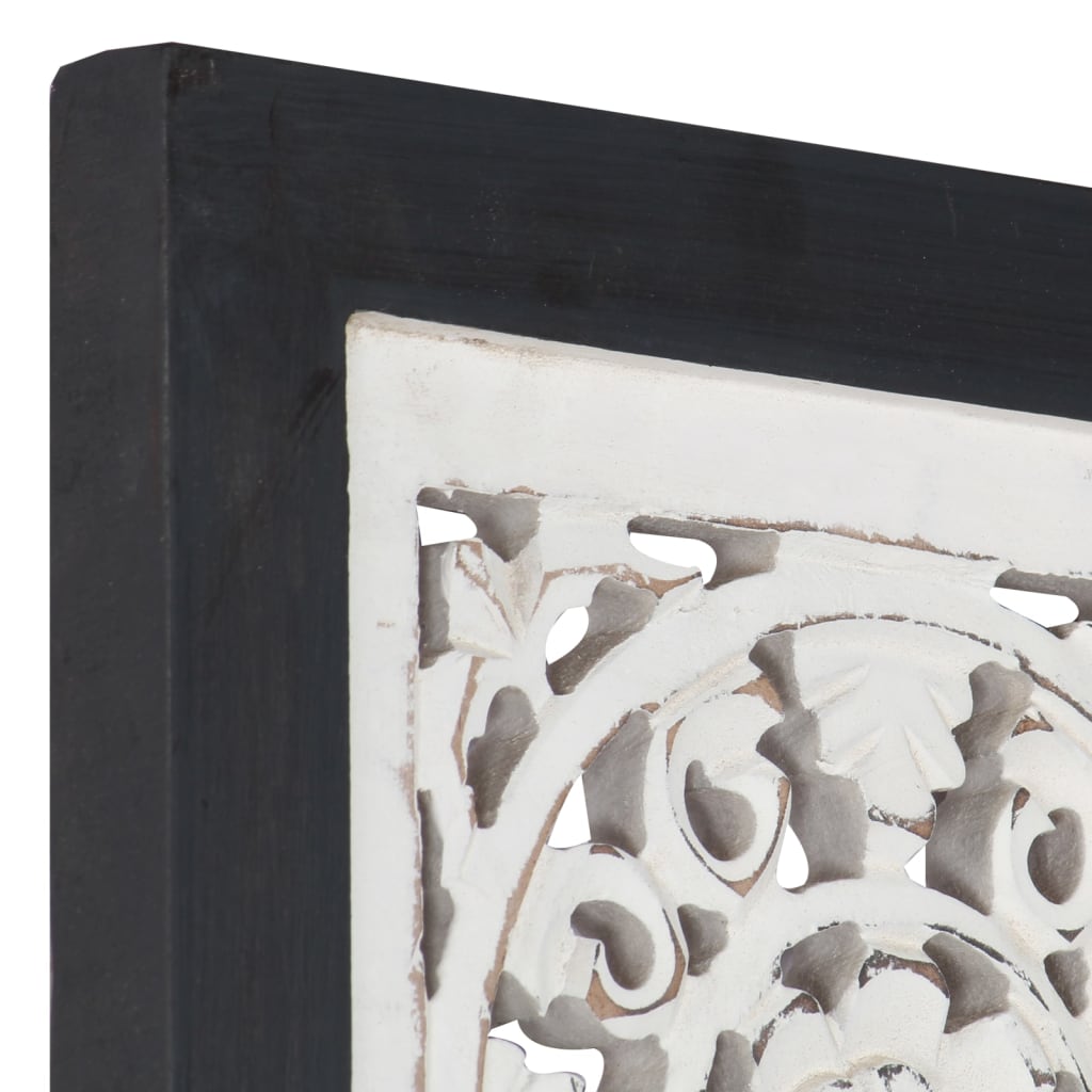 Wandpaneel Handgesneden 60X60X1,5 Cm Mdf 60 x 60 x 1.5 cm Zwart en wit