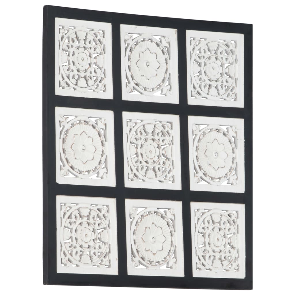 Wandpaneel Handgesneden 60X60X1,5 Cm Mdf 60 x 60 x 1.5 cm Zwart en wit
