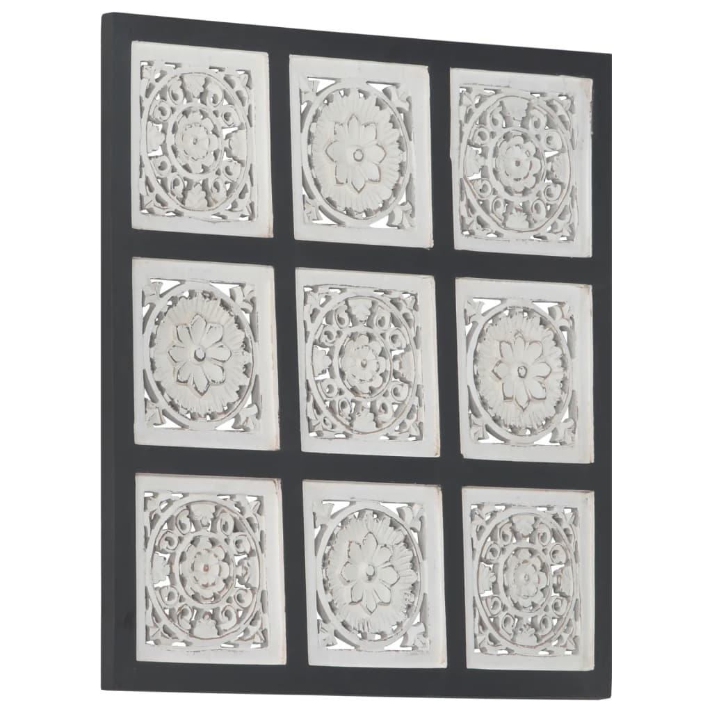 Wandpaneel Handgesneden 60X60X1,5 Cm Mdf 60 x 60 x 1.5 cm Zwart en wit