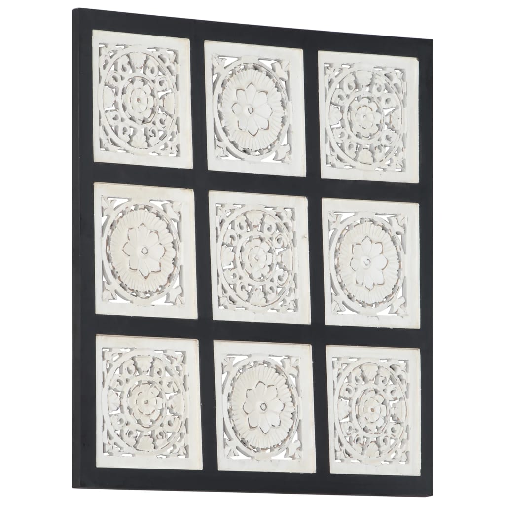 Wandpaneel Handgesneden 60X60X1,5 Cm Mdf 60 x 60 x 1.5 cm Zwart en wit