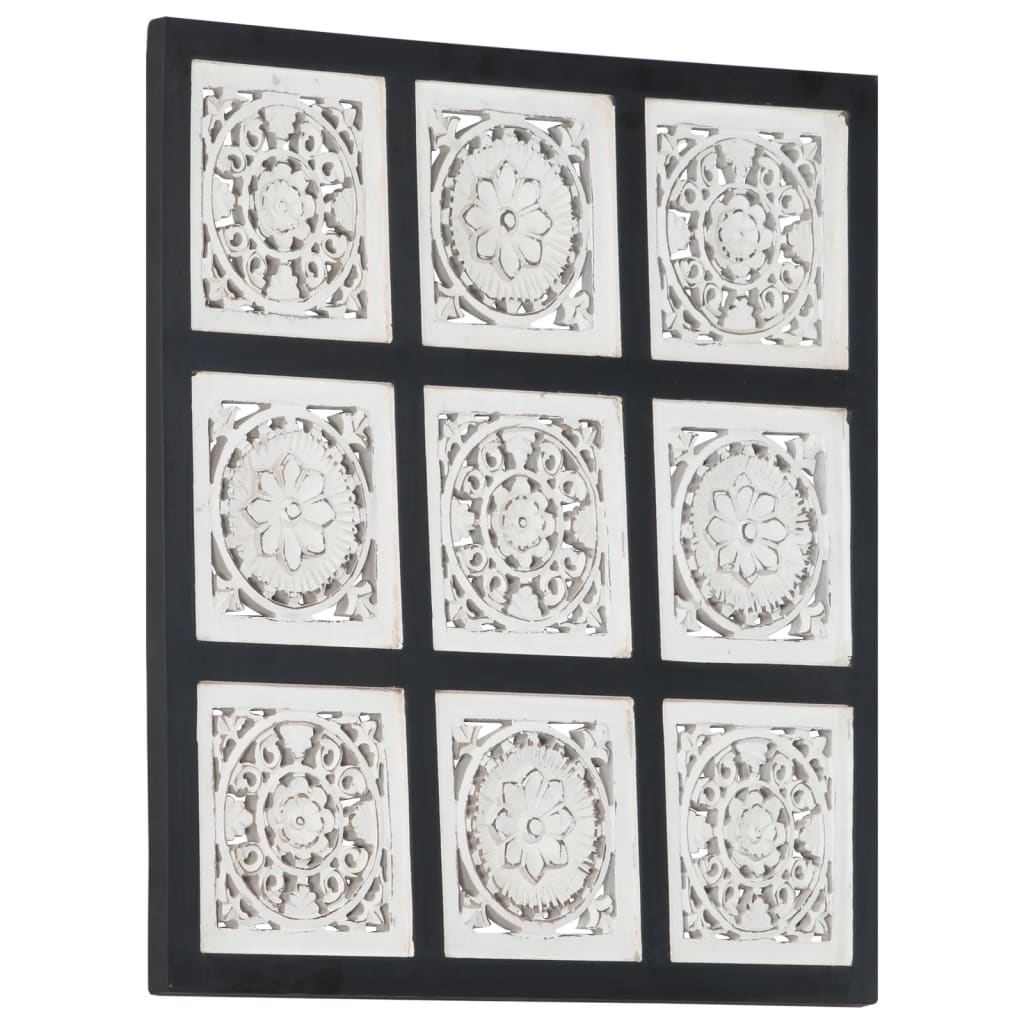 Wandpaneel Handgesneden 60X60X1,5 Cm Mdf 60 x 60 x 1.5 cm Zwart en wit