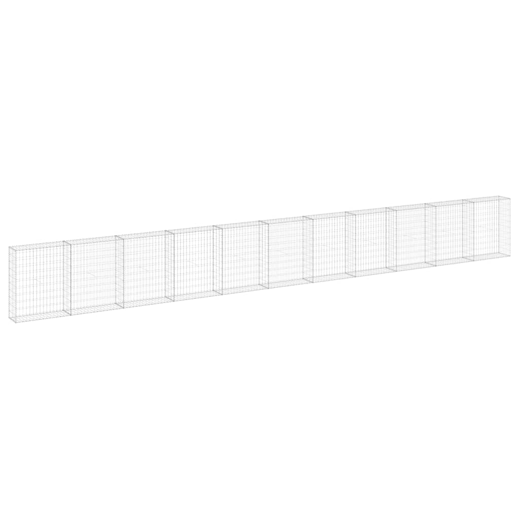 Schanskorfmuur Met Deksels Gegalvaniseerd Staal 900 x 30 x 100 cm