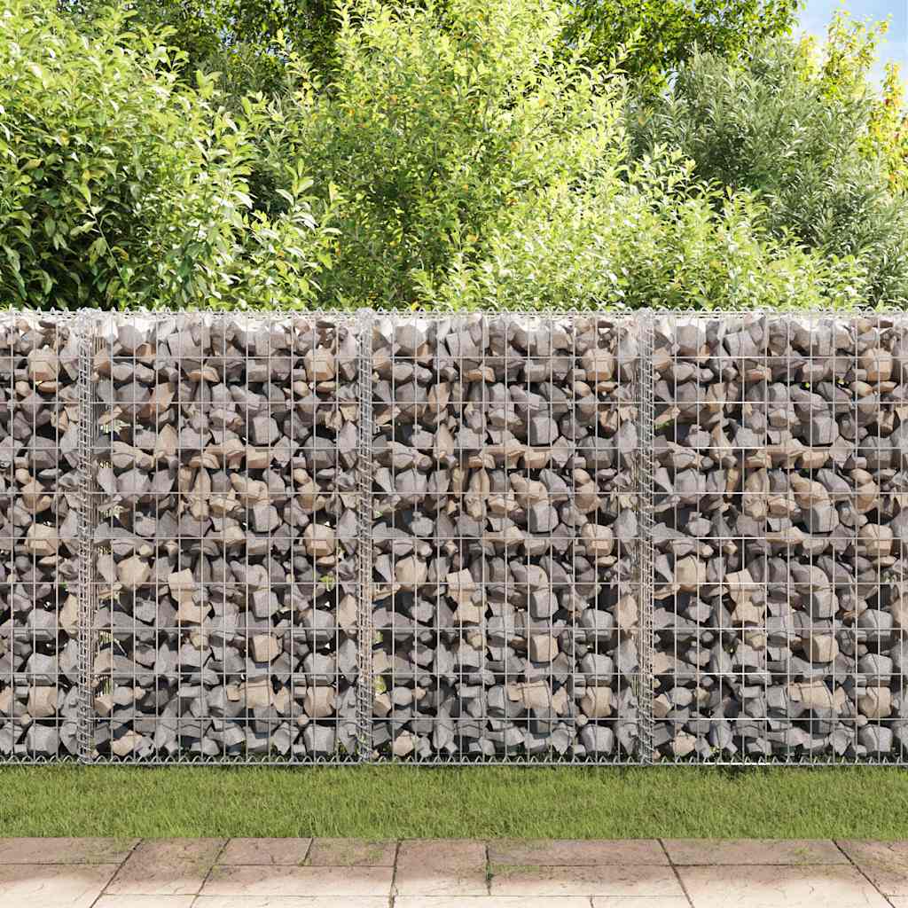 Schanskorfmuur Met Deksels Gegalvaniseerd Staal 900 x 30 x 100 cm