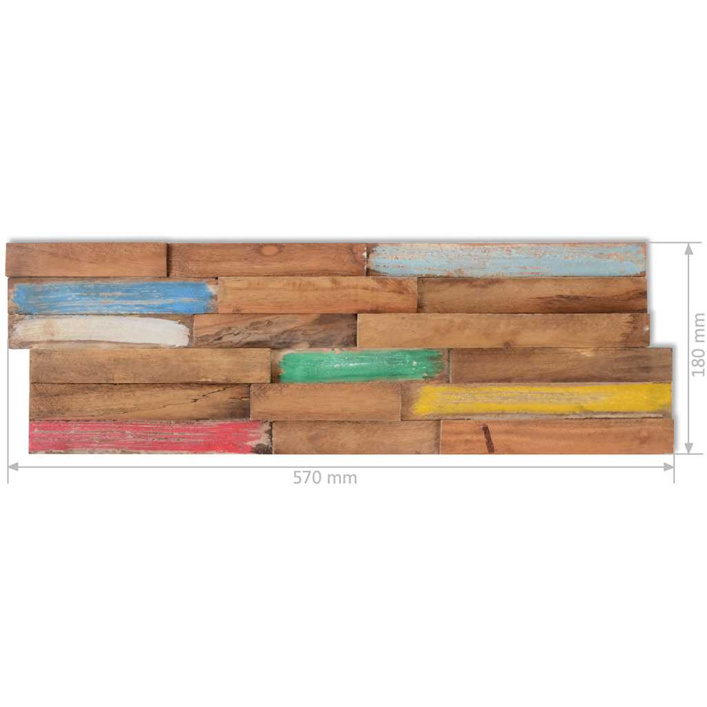 Wandpanelen 1,03 M² Massief Teakhout Multikleur