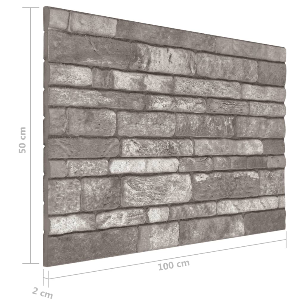 11 St Wandpanelen 3D Donkergrijze Baksteen Eps Donkergrijs