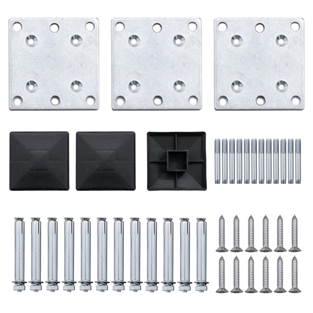 Schuttingpanelenset 353X186 Cm Hkc Zwart