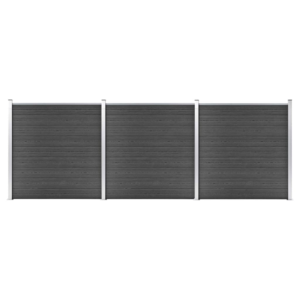 Schuttingpanelenset 526x186 cm HKC zwart