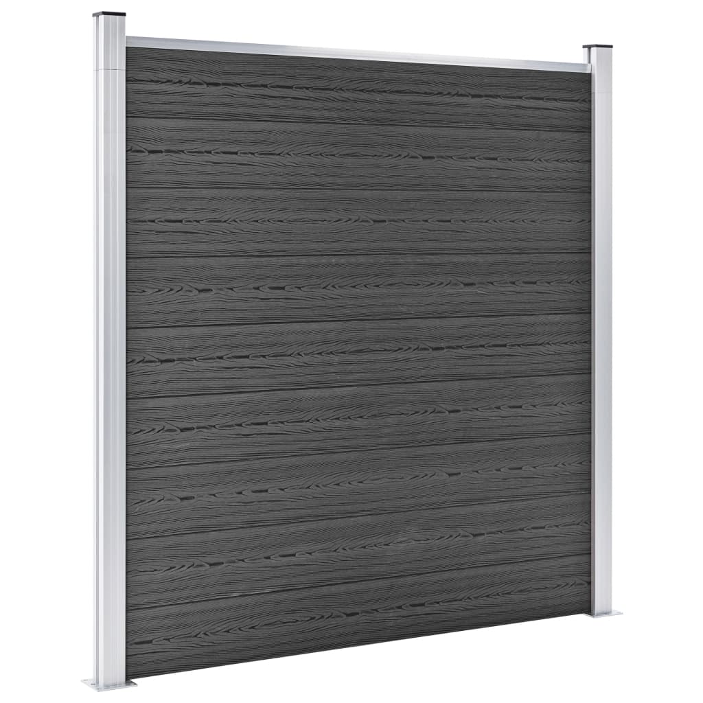 Schuttingpanelenset 526x186 cm HKC zwart