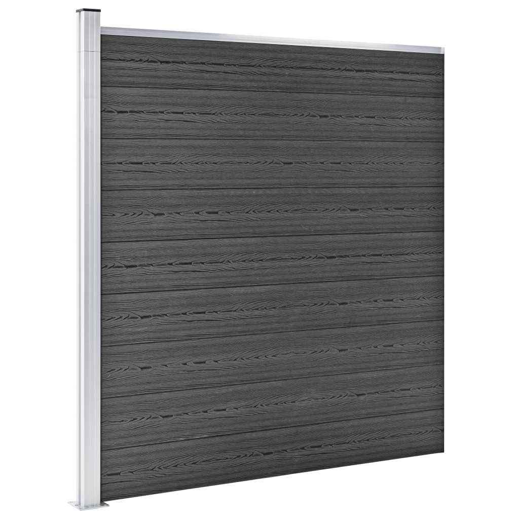 Schuttingpanelenset 526x186 cm HKC zwart