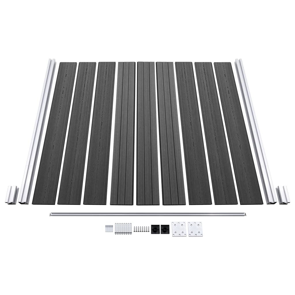 Schuttingpanelenset 526x186 cm HKC zwart