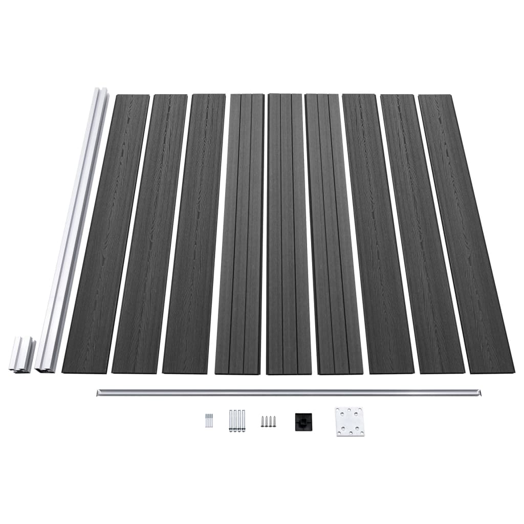 Schuttingpanelenset 526x186 cm HKC zwart