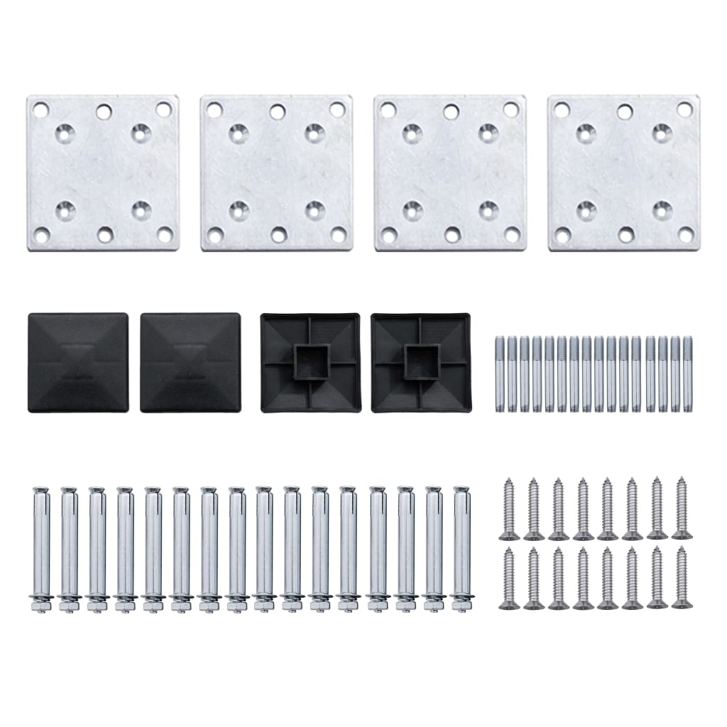 Schuttingpanelenset 526x186 cm HKC zwart