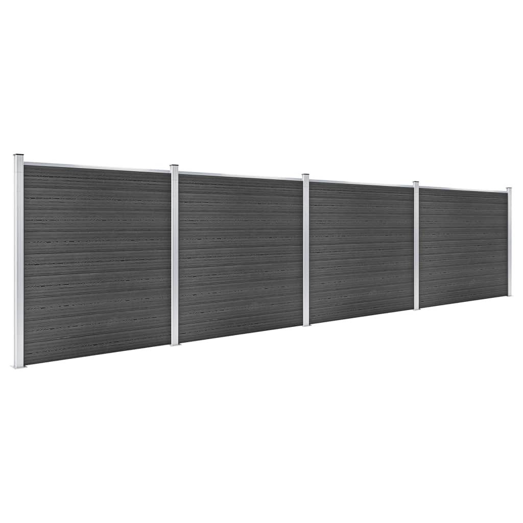 Schuttingpanelenset 699x186 cm HKC zwart