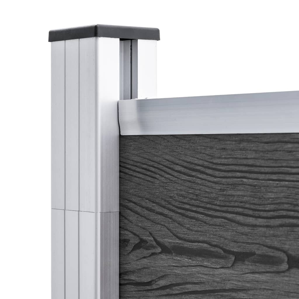 Schuttingpanelenset 699x186 cm HKC zwart