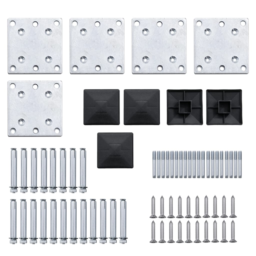 Schuttingpanelenset 699x186 cm HKC zwart