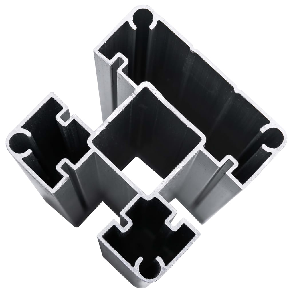 Schuttingpanelenset 1218X186 Cm Hkc Zwart