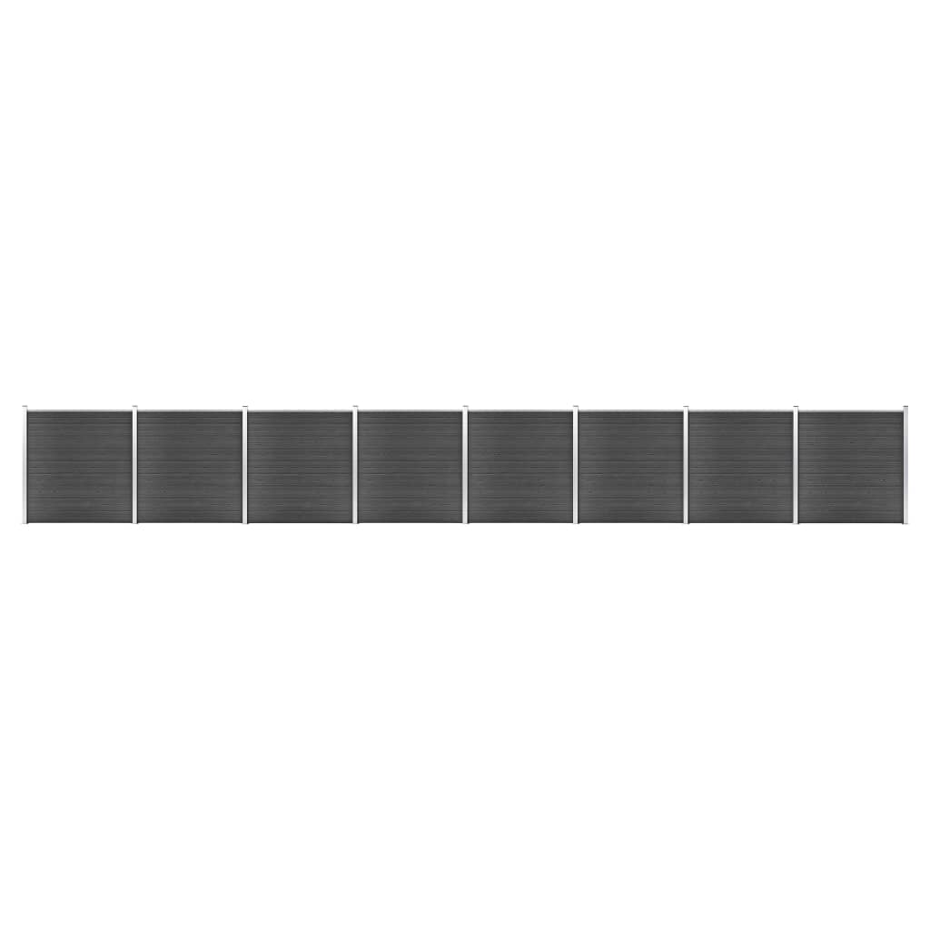 Schuttingpanelenset 1391x186 cm HKC zwart