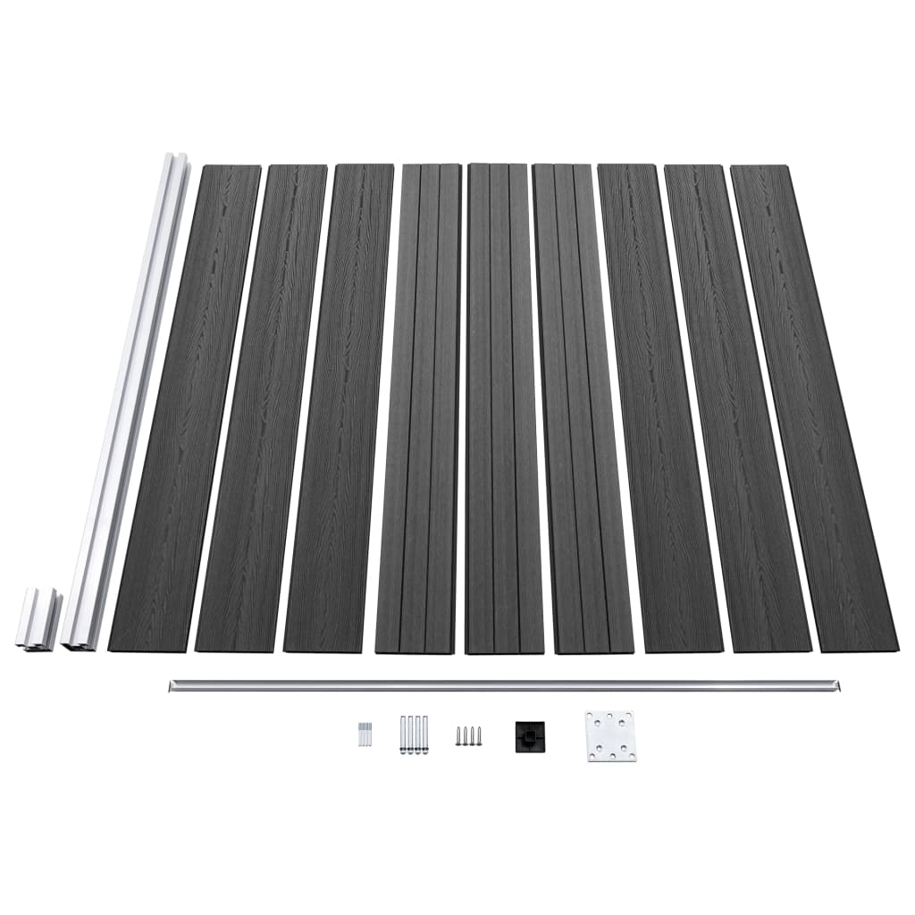 Schuttingpanelenset 1391x186 cm HKC zwart