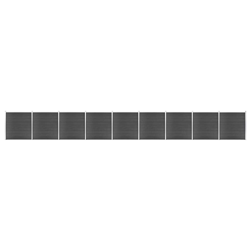 Schuttingpanelenset 1564X186 Cm Hkc Zwart