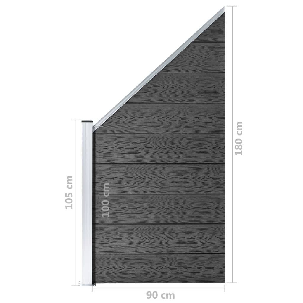 Schuttingpanelenset 1311X(105-186) Cm Hkc Zwart
