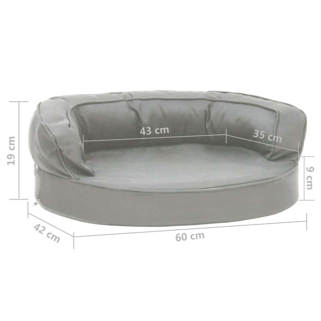 Hondenbed Ergonomisch Linnen-Look 60 x 42 cm Grijs
