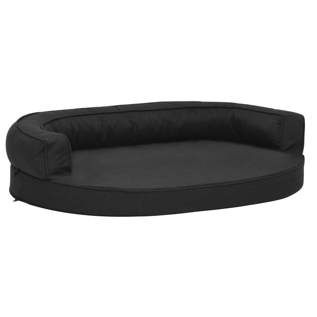 Hondenbed Ergonomisch Linnen-Look 75 x 53 cm Zwart