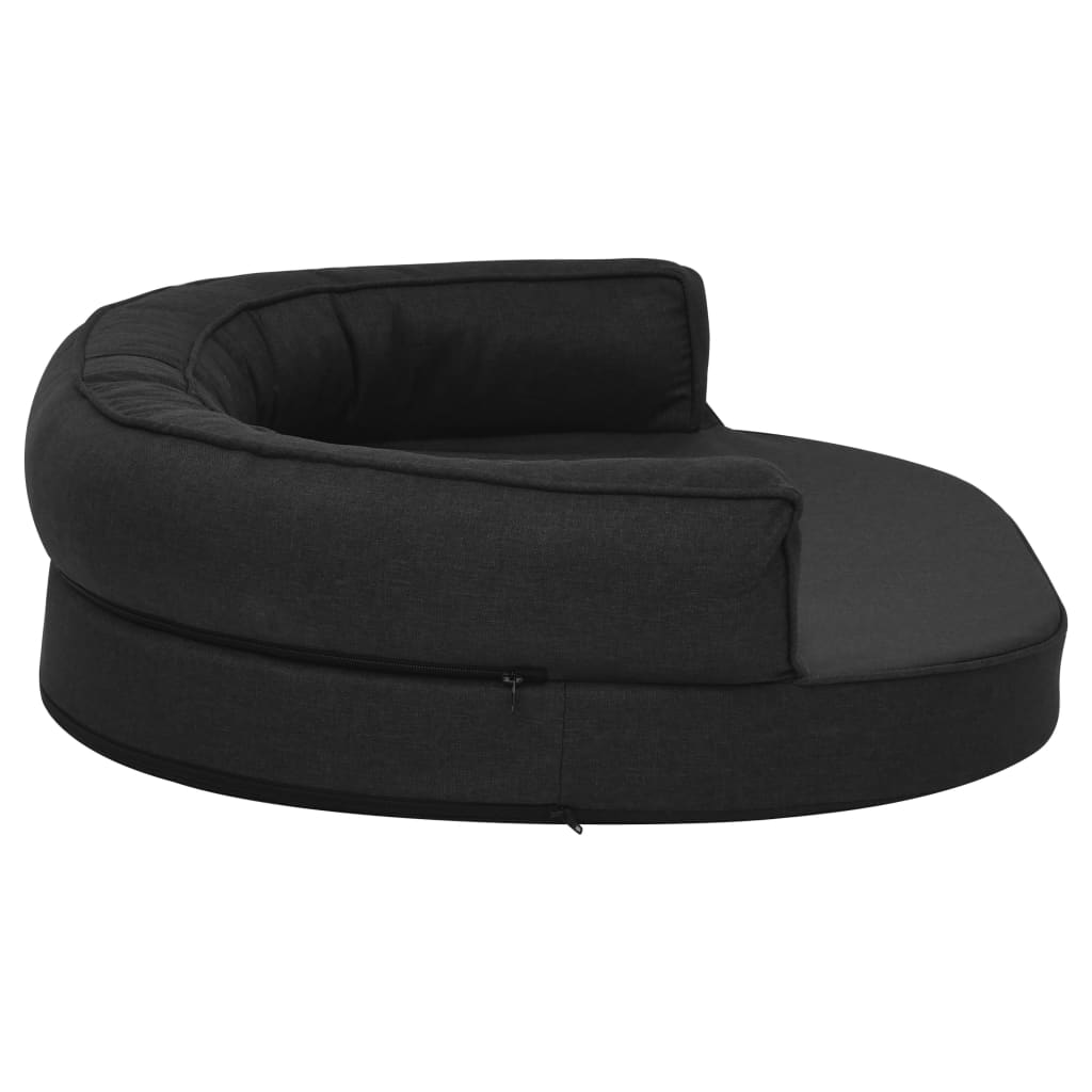 Hondenbed Ergonomisch Linnen-Look 75 x 53 cm Zwart