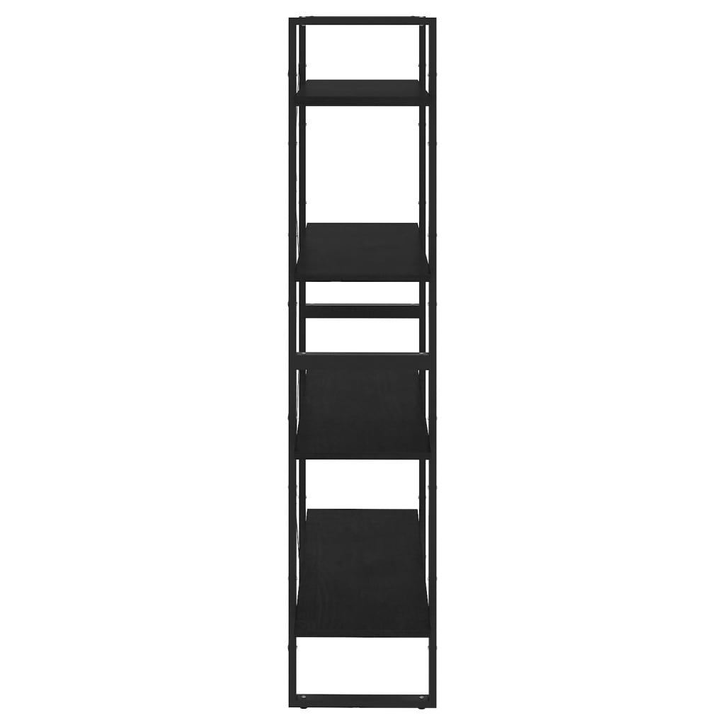 Boekenkast met 4 schappen 80x30x140 cm massief grenenhout zwart