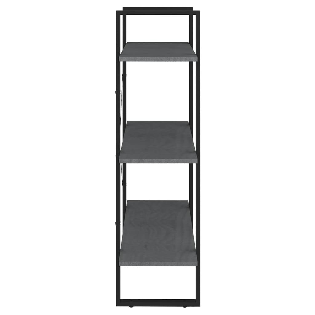 Boekenkast met 3 schappen 80x30x105 cm massief grenenhout grijs